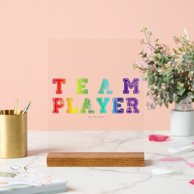 SlipperyJoe's team player filled with smooth rainb Acrylic Sign (Wedding)