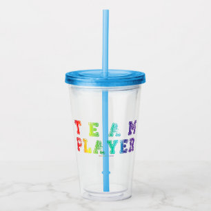 SlipperyJoe's team player filled with smooth rainb Acrylic Tumbler