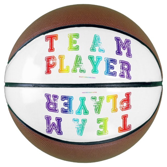 SlipperyJoe's team player filled with smooth rainb Basketball (Front)