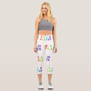 SlipperyJoe's team player filled with smooth rainb Capri Leggings