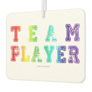 SlipperyJoe's team player filled with smooth rainb Car Air Freshener