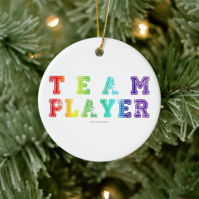 SlipperyJoe's team player filled with smooth rainb Ceramic Tree Decoration (Tree)