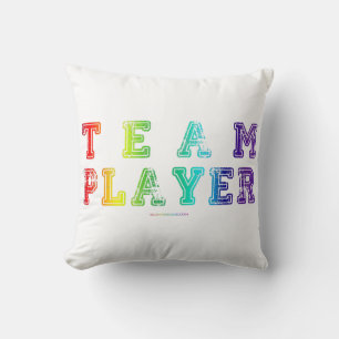 SlipperyJoe's team player filled with smooth rainb Cushion