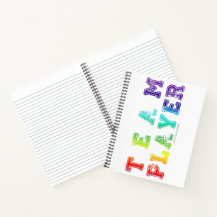 SlipperyJoe's team player filled with smooth rainb Notebook