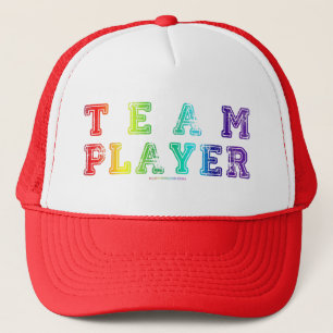 SlipperyJoe's team player filled with smooth rainb Trucker Hat