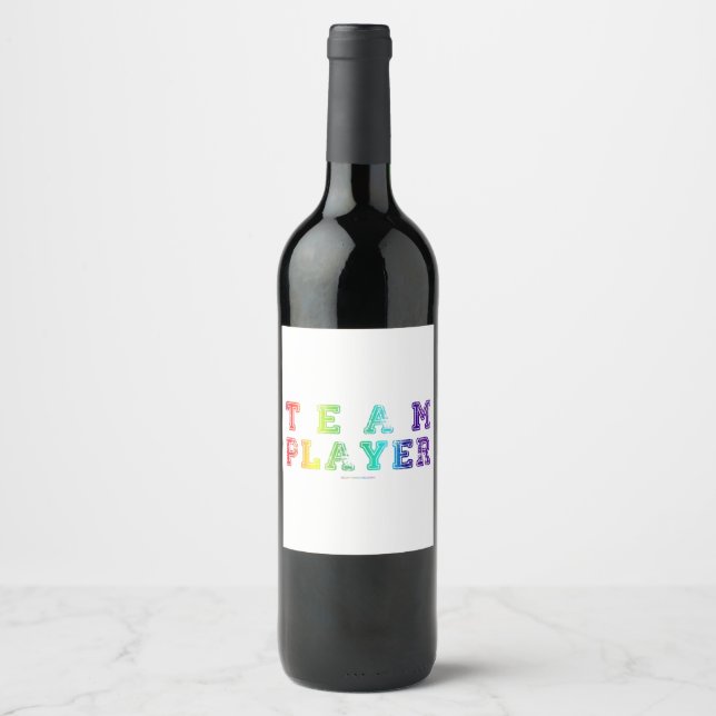 SlipperyJoe's team player filled with smooth rainb Wine Label (Front)