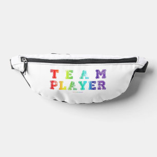 SlipperyJoe's Team Player words gradient rainbow c Bum Bags