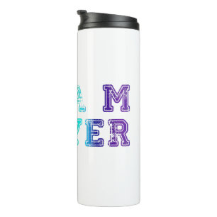 SlipperyJoe's Team Player words gradient rainbow c Thermal Tumbler