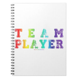 SlipperyJoe's Team Player words pride colors rainb Notebook