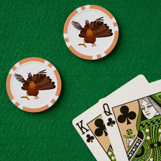 SlipperyJoe's Thanksgiving animated turkey charact Poker Chips (Poker Table (Double))