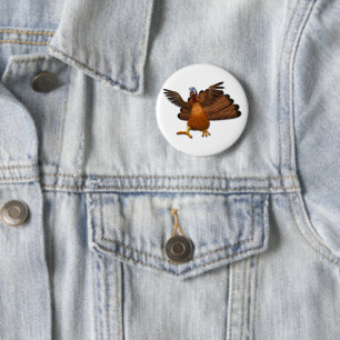 SlipperyJoe's Thanksgiving gobble responsibly live 6 Cm Round Badge