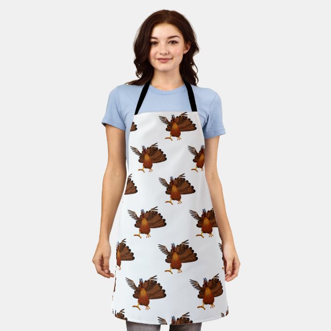SlipperyJoe's Thanksgiving gobble responsibly live Apron (Worn)