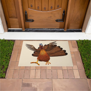 SlipperyJoe's Thanksgiving gobble responsibly live Doormat