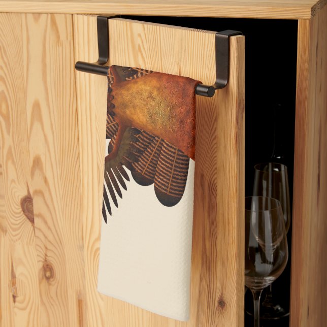 SlipperyJoe's Thanksgiving gobble responsibly live Tea Towel (Thirds Fold)