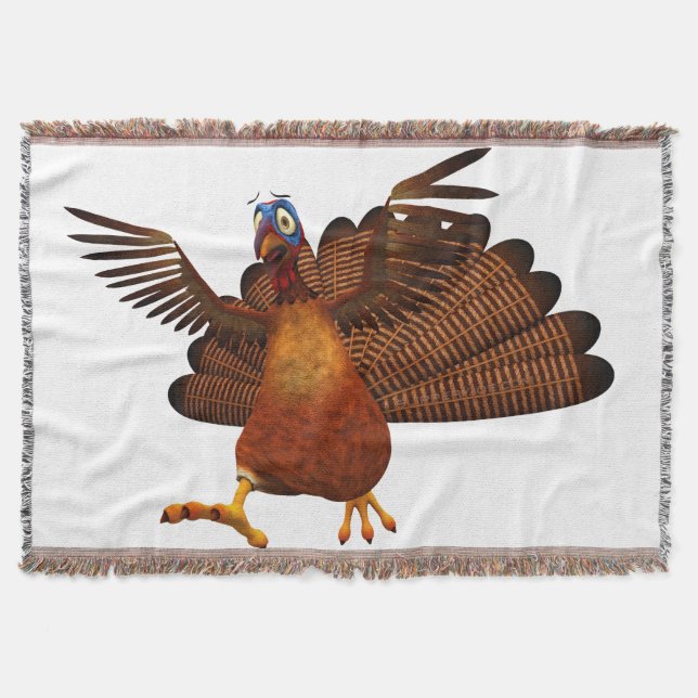 SlipperyJoe's Thanksgiving gobble responsibly live Throw Blanket (Front)