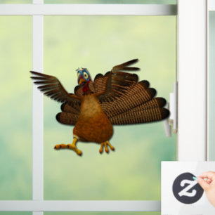 SlipperyJoe's Thanksgiving gobble responsibly live Window Cling