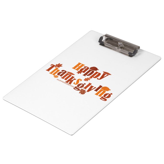SlipperyJoe's Thanksgiving leaves brown orange pie Clipboard (Angled)