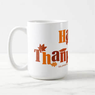 SlipperyJoe's Thanksgiving leaves brown orange pie Coffee Mug
