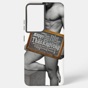 SlipperyJoe's Thanksgiving man hot six-pack abs un Samsung Galaxy Case