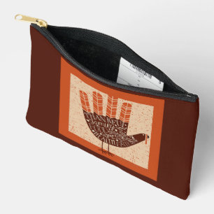 SlipperyJoe's Thanksgiving playful turkey illustra Accessory Pouch