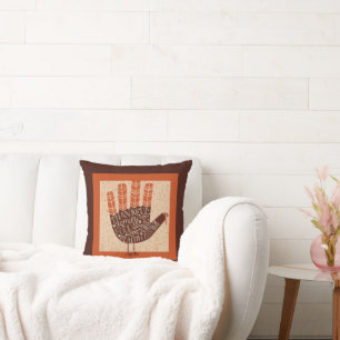 SlipperyJoe's Thanksgiving playful turkey illustra Cushion