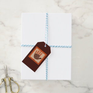SlipperyJoe's Thanksgiving playful turkey illustra Gift Tags