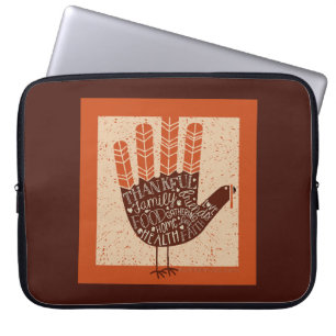 SlipperyJoe's Thanksgiving playful turkey illustra Laptop Sleeve