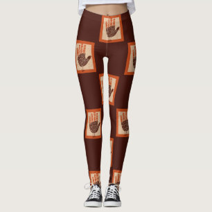 SlipperyJoe's Thanksgiving playful turkey illustra Leggings