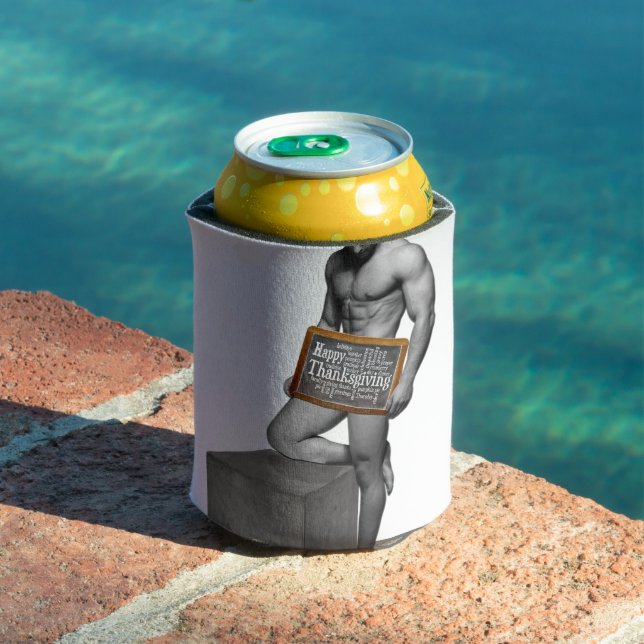 SlipperyJoe's Thanksgiving tradition muscular male Can Cooler (In Situ Pool)