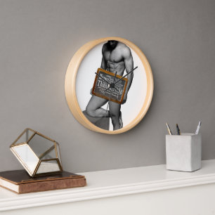 SlipperyJoe's Thanksgiving tradition muscular male Clock