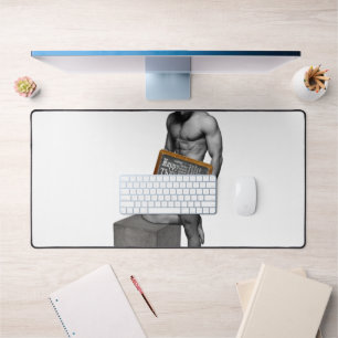 SlipperyJoe's Thanksgiving tradition muscular male Desk Mat
