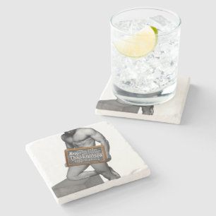 SlipperyJoe's Thanksgiving tradition muscular male Stone Coaster