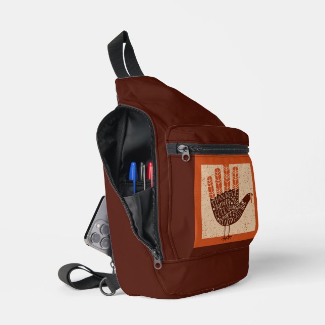 SlipperyJoe's Thanksgiving turkey cosy autumn vibe Sling Bag (Open)