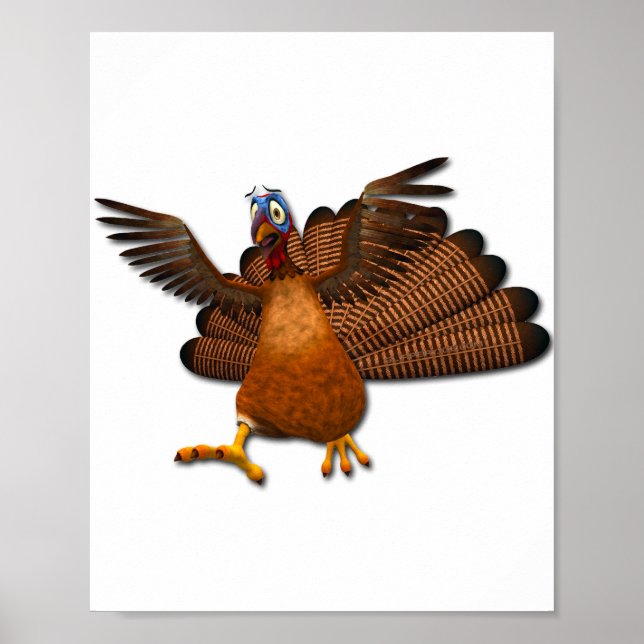 SlipperyJoe's Thanksgiving turkey wings colourful  Poster (Front)