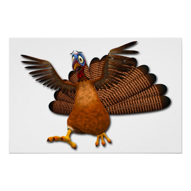 SlipperyJoe's Thanksgiving turkey wings colourful  Poster (Front)