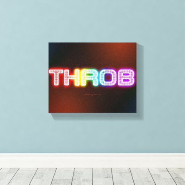 SlipperyJoe's throb rainbow-like gradient thick ca Canvas Print (Insitu(Wood Floor))