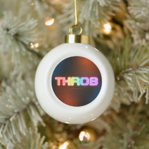 SlipperyJoe's throb rainbow-like gradient thick ca Ceramic Ball Christmas Ornament