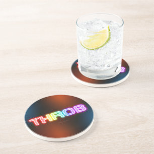 SlipperyJoe's throb rainbow-like gradient thick ca Coaster