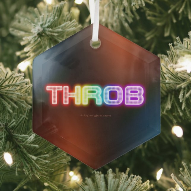 SlipperyJoe's throb rainbow-like gradient thick ca Glass Tree Decoration (Insitu)