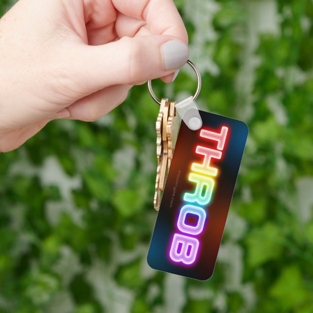 SlipperyJoe's throb rainbow-like gradient thick ca Key Ring (Hand)