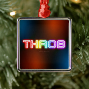 SlipperyJoe's throb rainbow-like gradient thick ca Metal Tree Decoration
