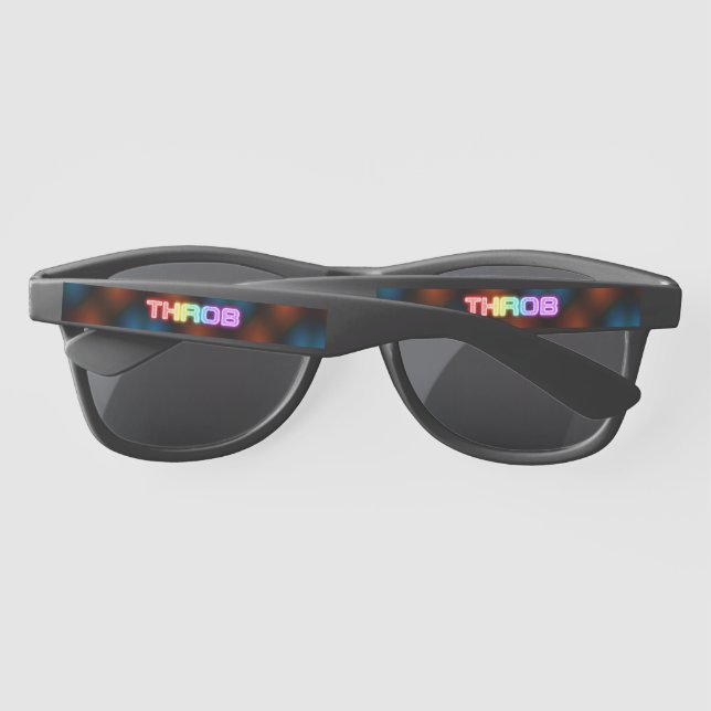 SlipperyJoe's throb rainbow-like gradient thick ca Sunglasses (Back)