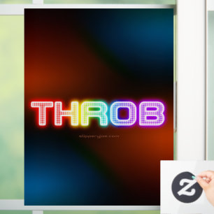 SlipperyJoe's throb rainbow-like gradient thick ca Window Cling