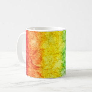 SlipperyJoe's tie-dyed flag rainbow pressed into s Coffee Mug