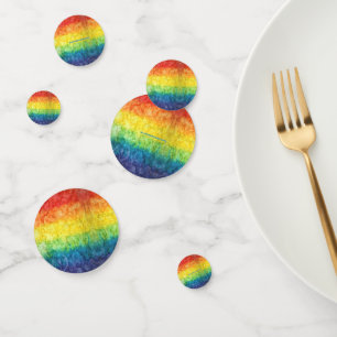 SlipperyJoe's tie-dyed flag rainbow pressed into s Confetti