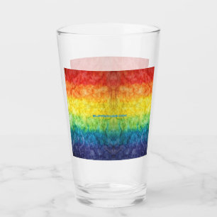 SlipperyJoe's tie-dyed flag rainbow pressed into s Glass