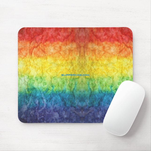 SlipperyJoe's tie-dyed flag rainbow pressed into s Mouse Mat (With Mouse)