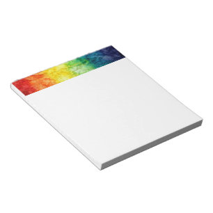 SlipperyJoe's tie-dyed flag rainbow pressed into s Notepad