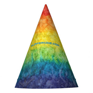 SlipperyJoe's tie-dyed flag rainbow pressed into s Party Hat