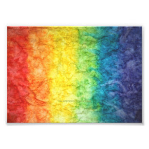 SlipperyJoe's tie-dyed flag rainbow pressed into s Photo Print